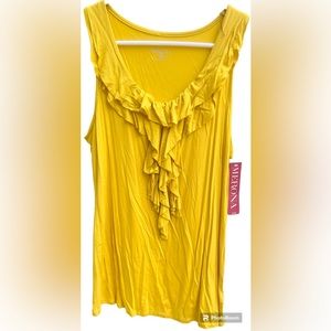 Merona Yellow ruffle take top. Super soft, never worn!